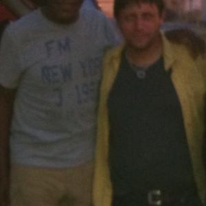 With Danny Glover after a long day of shooting.