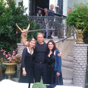 On the set of Desperate Acts of Magic with Cate Mitchel and Melina Meseroll