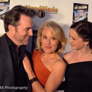 Actors Andy Clemence Meredith Thomas and Stephanie Hullar attend the Air Collision Premiere in Hollywood March 16 2012