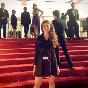 Kira Bursky at Cannes Film Festival where her film Tree Hugger was a part of the Short Film Corner.