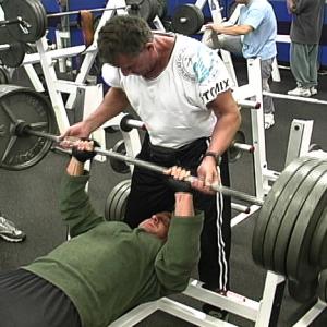 Richard O Ryan Bench pressing 455 lbs for a Dynamic Combat training video wwwdynamiccombatcom
