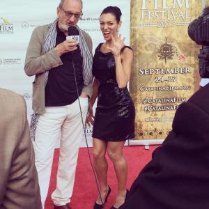 Host Ashley Mary Nunes of City Beat Live interviews Robert Englund at the 2015 Catalina Film Festival