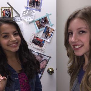 Piper Keesee and Isabela Moner On set for 100 Things To Do Before High School on Nickelodeon