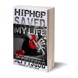 Jeff Morrissette in mock pic for book cover Hip Hop Saved My Life