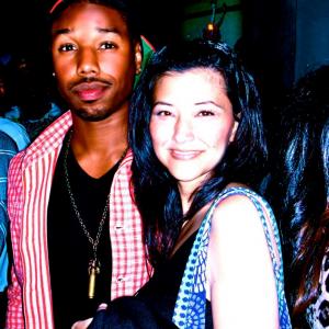 At the Fruitvale Station wrap party In the photo with Arlene is Michael B Jordan who plays Oscar Grant in the film