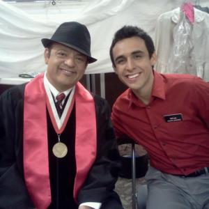 Beto Ruiz and Paul Rodriguez on set for the Verizon Wireless Commercial