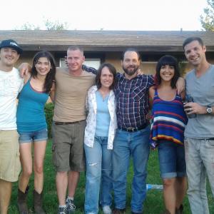 Dinner time break for Director, James Thomas, and cast of Get Away: Robyn Buck, Canyon Prince, Shondale Seymour, J Michael Biggs, Tami Carey and Dave Finn