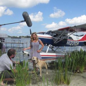 Super Smiley shooting the television pilot Pets Welcome Here Smiley is the K9 Adventure Guide on the TV series