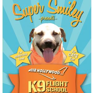 Super Smiley media SpokesDog for Air Hollywood K9 Flight School! The only flight school in the entire world set on a working Hollywood Film and Television Studio