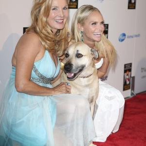 Super Smiley on the Red Carpet for the 2012 Hero Dog Awards as a dog actor from the feature film Susies Hope Here with the show emcee Tony and Emmy winner Kristin Chenoweth and Megan Blake The Pet Lifestyle Coach