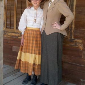 Lucy Eaton and Michelle McCuin on the set for Tales of the Frontier The Rescue 2012