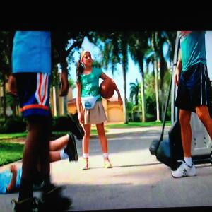 Corinne Ferrer as Basketball Girl in Pain and Gain with Mark Wahlberg and Dwayne The Rock Johnson