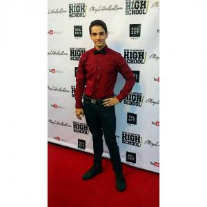 Jason Caceres arrives at the Los Angeles Premiere of How to Survive High School!