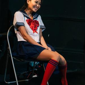 Elizabeth Tan as Keiko in Harajuku Girls at the Finborough Theatre 2015