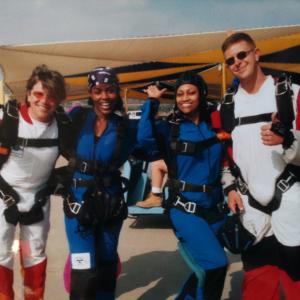 Pamella DPella and Vernetta Jenkins on set of The Skydive