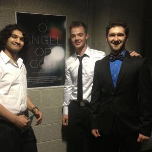 David Cameron Isaac Keoughan and director David Manuel at the premier of Leo nominated short O Angel Of God 2013