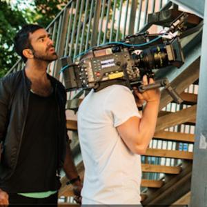 Director Paul Jerndal and cinematographer Johan Palm on set in Stockholm