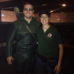 With Stephen Amell on set of Arrow