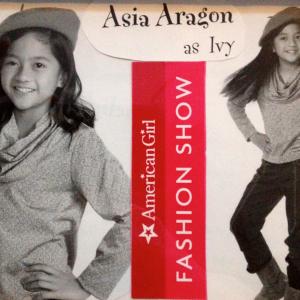 Asia Aragon modeling for American Girl Fashion ShowsFlintridge Guild as Ivy Ling