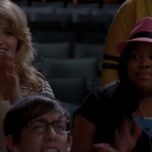 Still of Dianna Agron Kevin McHale and Amber Riley in Glee 2009