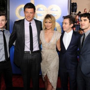 Cory Monteith, Dianna Agron, Darren Criss, Kevin McHale and Chris Colfer at event of Glee: The 3D Concert Movie (2011)