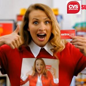 Sara as the CVS spokeswoman Superfan Jessie in the CVS ExtraCare campaign
