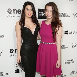 Lili Baross at the Elton Johns Aids Foundation Oscar Party 2014 with sister Emily Baross