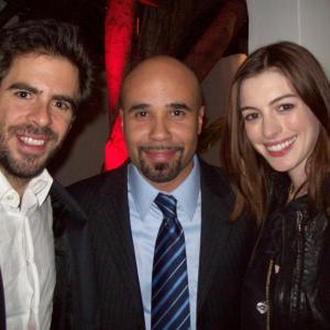 Eli Roth, Chris Roe, Anne Hathaway at the Inglorious Bastards Oscar Nomination Party. Hollywood, CA Feb. 2010