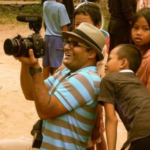 Anshul Tiwari during the production of Kitchen of Cheer (2014) in Cambodia.