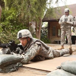 Still of Keith David Chris Lowell and Parker Young in Enlisted 2014