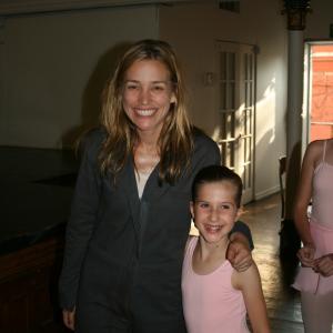 Gloria with Piper Perabo on the set of Covert Affairs