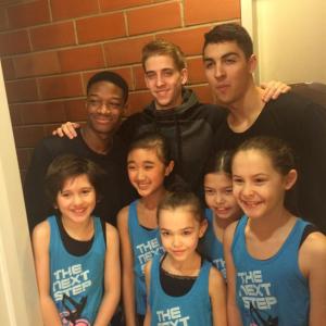 Jaiden backstage with Lamar IsaacTrevor and his dance team before they performaned for The Next Step live tour show