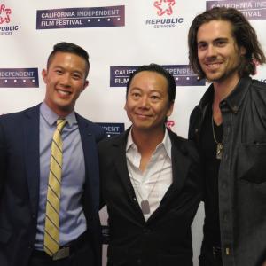 Kent S Leung Rick Tae and Chris McNally at the Castro Theatre for screening of John Apple Jack at the California Independent Film Festival