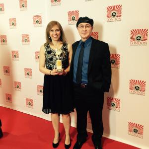 With my friend and cowriter Judith Wyler at London International Film Festival 2015 My film Chain Reaction won the award for the best original script 2015