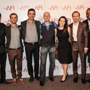 Karaganda (2013) team at AFI Showcase 2014. (left to right) Nikita Bogolyubov, Max Weissberg, Konstantin Lavysh, Alek Friedman, Shira Aharony, Michael Ark, and Terrence Laron Burke.