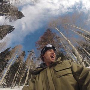 Snowboarding through the trees. Utah-Sundance 2013