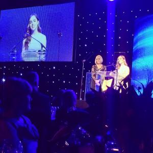 Louisa Connolly-Burnham presenting at the 2014 RTS Awards