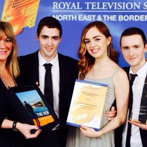 Louisa ConnollyBurnham presenting an award at the 2014 RTS Awards