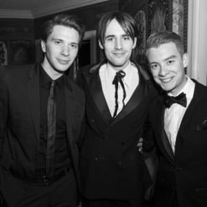 Broadway's Joey Taranto, Penny Dreadful's Reeve Carney and Producer Antonio Marion attend the Post-Tony Awards Carlyle party.