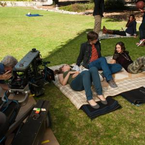 Lyndon Smith Skylar Day and Miles Heizer on the set of Parenthood