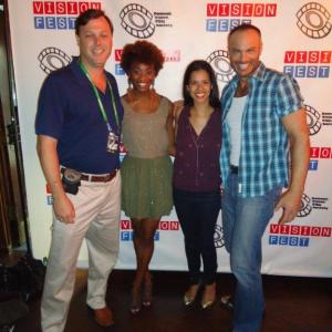 Screenwriter Randy Brown with the cast of Animal Attraction Nicole Stanley Saarah Zebede and Joe Zaso at Visionfest 12