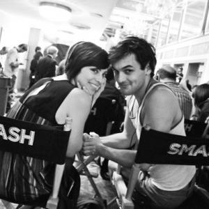With Krysta Rodriguez on the set of Smash