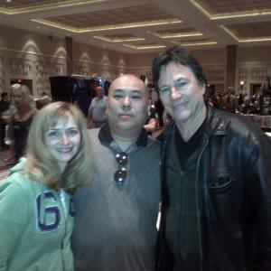 Richard Imon with actor Richard Hatch and friend Josefine Nagy of Germany. Richard Hatch was an actor in Battle Star Galactica.