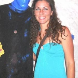 Kristin McKenzie is a big fan of the Blue Man Group Photo taken at one of the show venues in Las Vegas Nevada