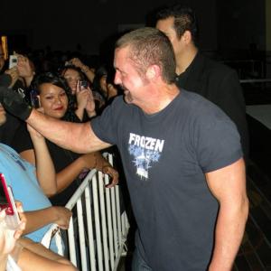 Kane greeting some fans