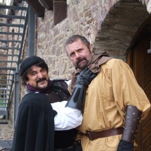 Kane Hodder and Tom Savini on the set of Robin Hood Ghosts of Sherwood