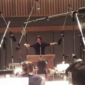 Conducting his own music in Capitol Records Hollywood