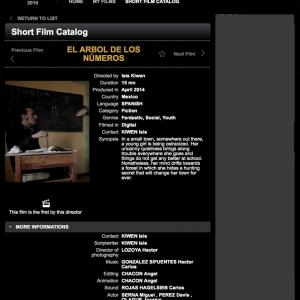 The Tree of Numbers (El Arbol de los Números) is selected for Cannes Short Film Corner 2015.