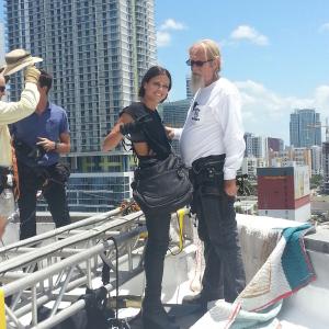 On location for Burn Notice. 10 stories up! Getting ready to go over.