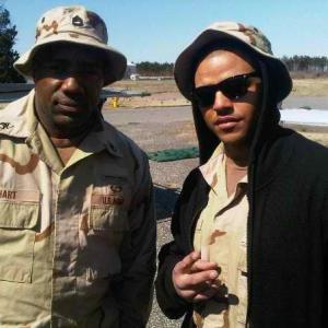 Redaric Williams and Malik Yoba on set during the filming of Allegiance